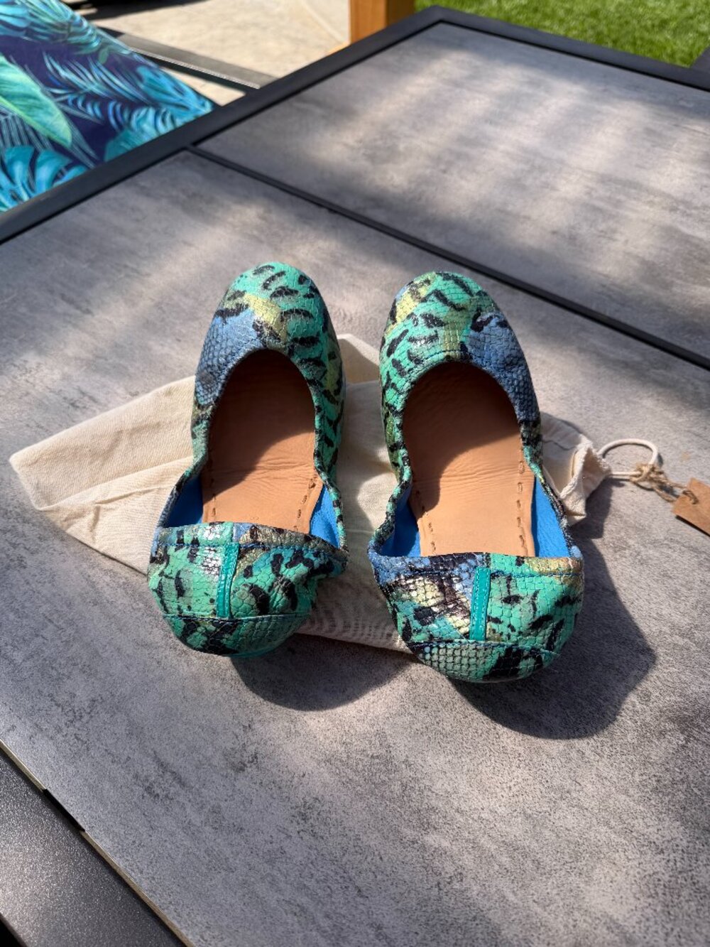 Tieks Azure Snake size 8 EUC